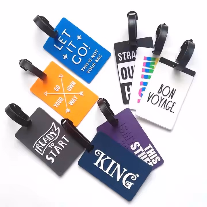 Home custom rubber silicone pvc luggage tag baggage tag custom personalized logo name travel bag luggage tags for bag